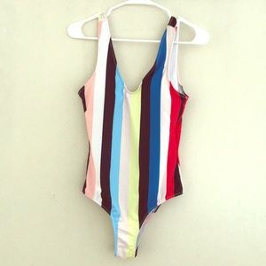 Striped Cupshe One-Piece Swimsuit Size Small